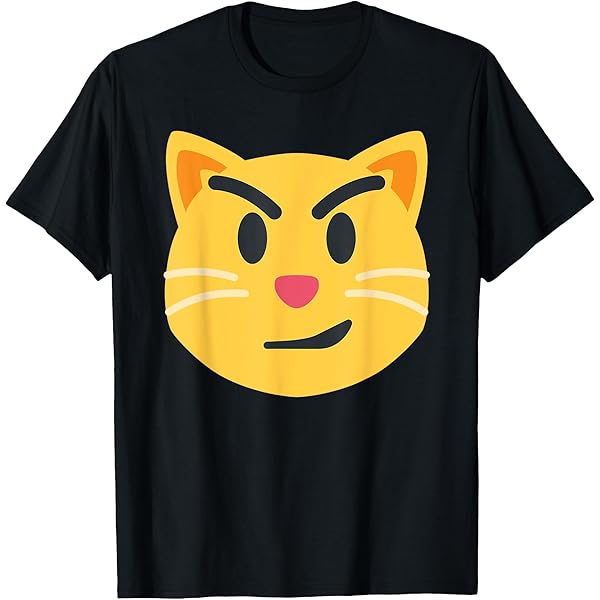Amazon.com: Smirking Cat Emoticon Face with Wry Smile Cat T